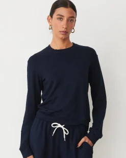 MONROW Supersoft Crew Neck Sweatshirt BLUEBLACK Online